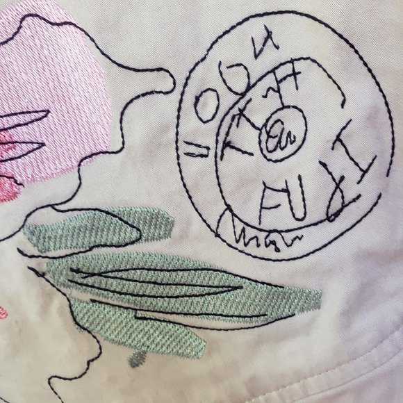 Hearts Of Palm Women's Tan Embroidered Button Down Lightweight Jacket Coat - Picture 6 of 16